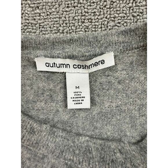 Autumn Cashmere Sweater Dress Women Medium Gray Sleeves Crewneck Knit A line - Picture 3 of 6